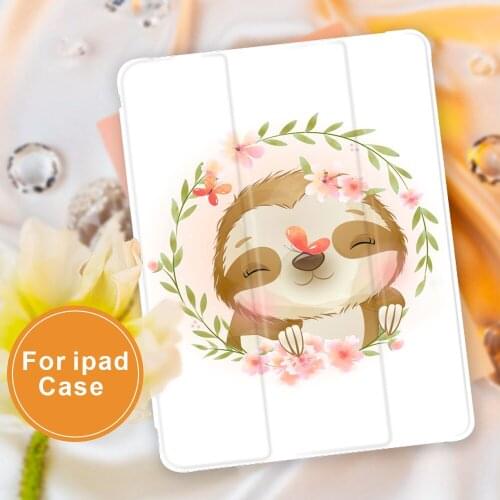 For ipad Case Lovely Sloth Series For iPad 10.9 inch Air 4 2020 5th 6th 10.2 inch 8th Generation 12.9 inch Pro 2018 Mini 4 5