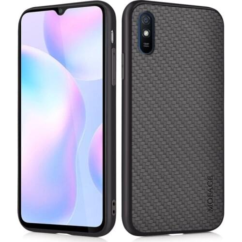 Leather Back Cover Phone Case for Xiaomi Redmi 9AT 9 AT Redmi9AT Soft Edge Thin Business Coque Capa Pc+TPU Pu Fundas