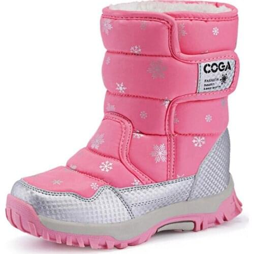 Children Boots Boys & Girls Snow Boots Princess Hook & loop Platform Kids Winter Shoes waterproof non-slip For 3-12 Years Old