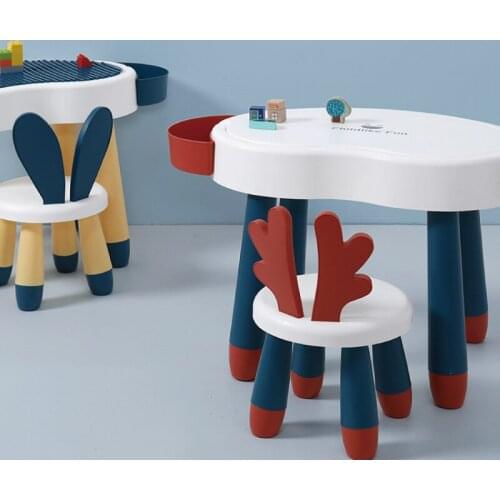 Childrens Building Table Puzzle Multi-function Large Particles Toys Boys Girls Baby Plastic Learning Game Table Kids Furniture