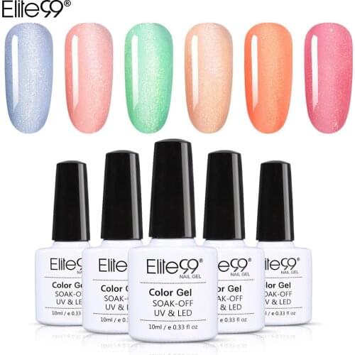 Elite99 10ml Glossy Glitter UV Gel Polish Vernis Semi Permanent Primer Top Coat Gel Varnish Shimmer Nail Art Manicure Nails Gel