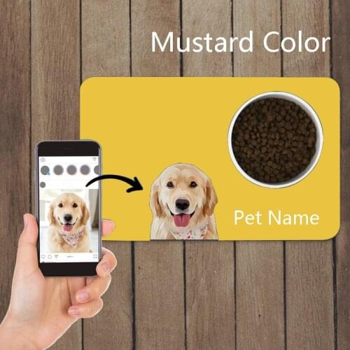 Custom PU Pet Drinking Feeding Placemat Bowl Plate Placemat Pet Placemat Anti-slip Waterproof Dog Mat Cat Mat Dog Placemat Cat