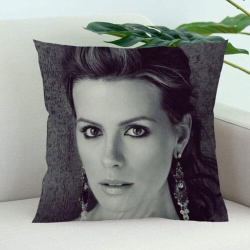 Kate Beckinsale Pillow Cover Bedroom Home Office Decorative Pillowcase Square Zipper Pillow Cases Satin Soft