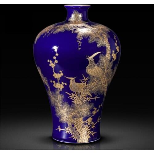 Jingdezhen Ceramic vase New Chinese Flower Vase Living Room Home Decoration Collection Ornaments Wedding Gifts porcelain vase