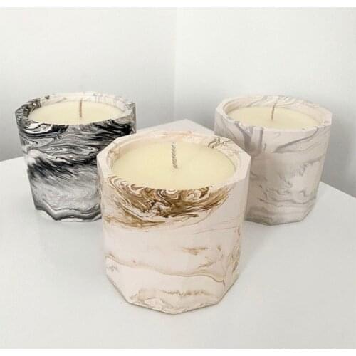 Diamond Design Round Candle Vessel Mold Concrete Silicone Mold DIY Candle Jar Mold Cement Epoxy Pen Holder Mold