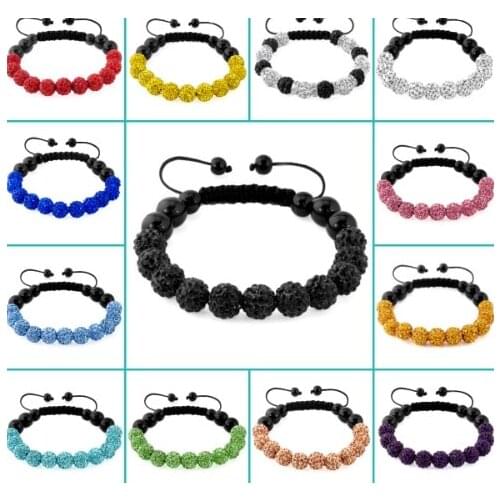 Hty4 mixed multicolor micro pave CZ Disco Ball Beads mix white Bracelet fashion Gift for crystal