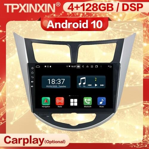 4+128G Carplay 2 Din Android Multimedia Stereo Receiver For Hyundai Verna Full Touch Auto GPS Radio Audio Video Player Head Unit