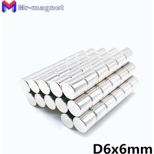 2000pcs 6 x 6 mm Neodymium magnet industry N35 6*6 magnets mini round permanent rare earth NdFeB D6x6 mm magnet super strong 6x6