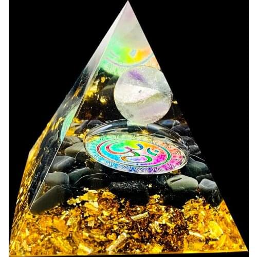Buddhism Lotus Pyramid 3D Paperweight Center Piece Energy Pyramid Home Feng Shui Reiki Energy Pyramid Purification Decoration