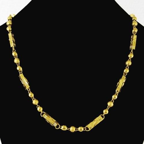 6mm High Quality 24K Gold Plating Mens Hiphop Rap Necklace for Boys Hiphop Party Chain Accessories 47CM Long Wholesale Jewelry