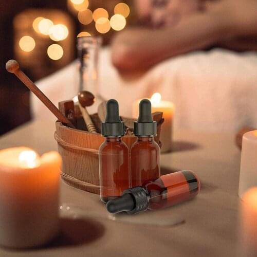 Empty Dropper Bottle Amber Essential Oil Glass Aromatherapy Brown 10ml For Massage Pipette Bottles Liquid Drop Refillable 2 K1F3