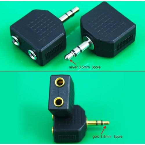 Cltgxdd Jack 3.5mm Connector Plug Headset Couple,Jack 3.5 One Point Two Connector Adapter Tee Plug For Headphone