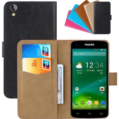 Luxury Wallet Case For Philips Xenium I908 PU Leather Retro Flip Cover Magnetic Fashion Cases Strap