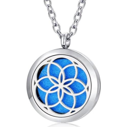 With chain as gift! 30mm magnet 316L stainless steel aromatherapy locket essential oil diffuser necklace with free pads