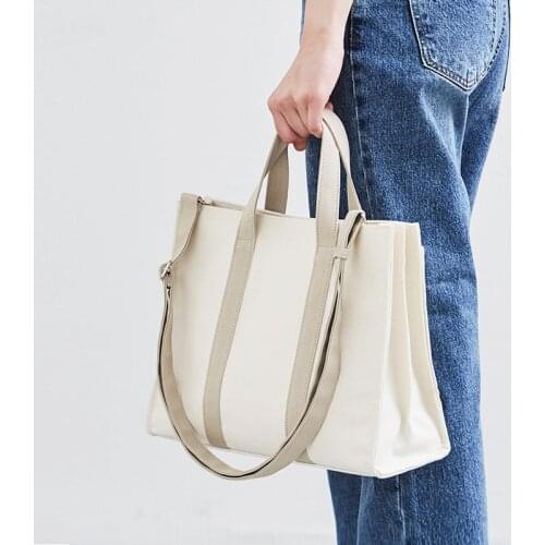 NEW Fashion Canvas Bag Reusable Shopping Bags Large Handbags Tote Cotton Daily Use Women Girls Book Ladies Shoulder Bags