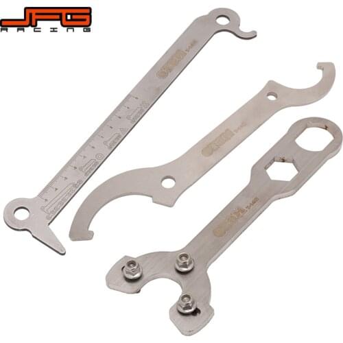 Motorcycle Universal Stainless Steel Rear Shock & Steering Stem Oil Seal Wrench Chain Checker Wear Indicator For KTM HONDA
