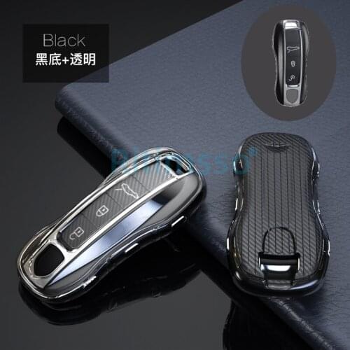 High Quality Tpu 3 Buttons Smart Key Case Cover Remote Holder Shell Key Bag for Porsche Panamera 17+, Cayenne 2018