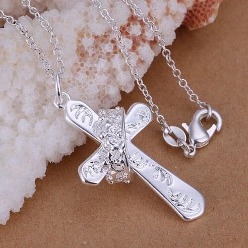 Silver plated Jewelry Pendant Fine Fashion Cute Crown Cross Necklace Top Quality CP104