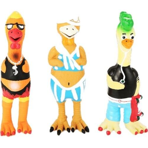 1PC Screaming Squeaky Chicken 2020 Funny Toy For Dogs Puppy Rubber Toy For Dogs Latex Squeak Squeaker Chew Training Products