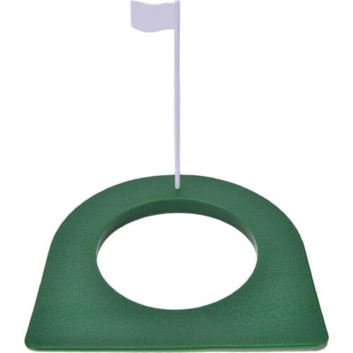 Green and beige Golf Putting Cup GOLF In/Outdoor Regulation Putting Cup Hole Putter Practice Trainer Flag Aid 1pc