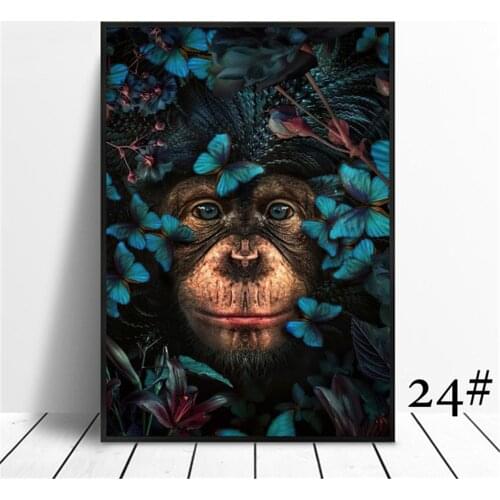 Animal Flower Lion Tiger Elephant Elk Orangutan Printed Fabric 11CT Cross-Stitch DIY Embroidery Kit DMC Threads Mulina