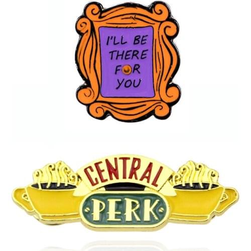 Friends TV Show Purple Yellow Door Pins Central Park Logo Backpack Pride Clothes Medal Bag Shirt Hat Badges Brooches Men Women