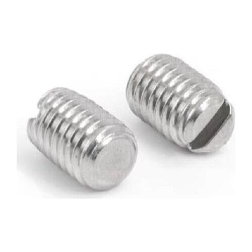 100pcs/lot M1.2 M1.4 M1.6 M2 M2.5 M3 M4 M5 DIN551 Stainless steel slotted set screw with flat point GB73