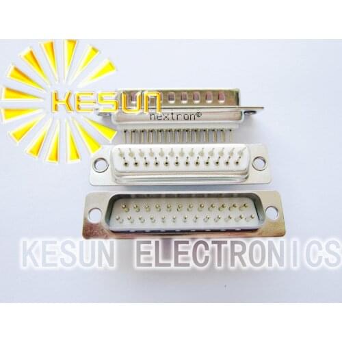 100pcs/lot Nextron DP25 Male White 2.77mm Serial PCB D-Sub Connector ,Standard Dip 1U Gold High Quality