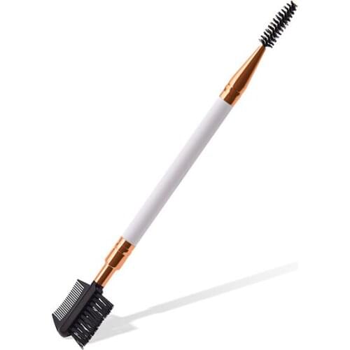 3-in-1 Double-head Makeup Brushes Long Handle Brow-filling Brush Professional Makeup Accessories Eyelash & Brow Comb Tool