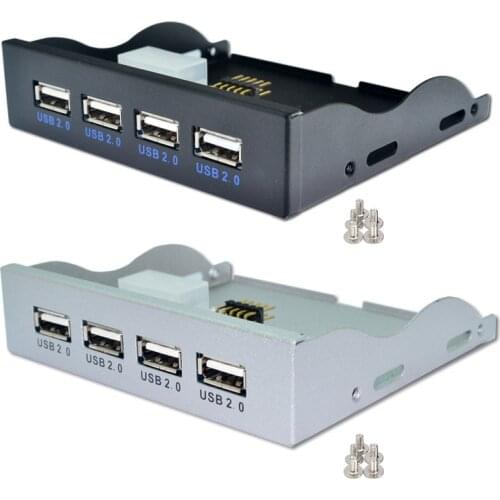 H1111Z 4 Port USB 2.0 Hub USB 2.0 Adapter PC Front Panel Expansion Bracket with 10Pin Cable For Desktop 3.5 Inch FDD Floppy Bay