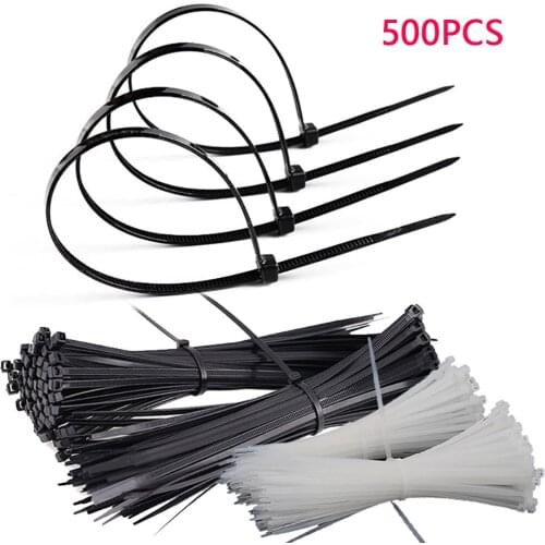 500PCS Self-Locking Nylon Cable Tie 4*100 4*120 4*150 4*200 4*250 4*300mm Plastic Zip Tie Good Insulation, Not Easy To Aging