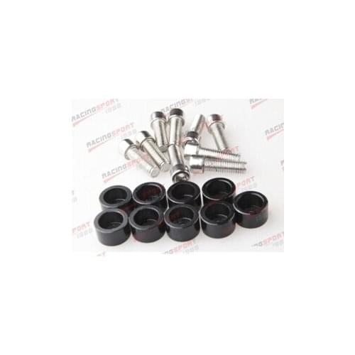 9PC M8x1.25 HEADER BOLTS BILLET ALUMINUM CUP WASHER KIT FOR HONDA/ACURA