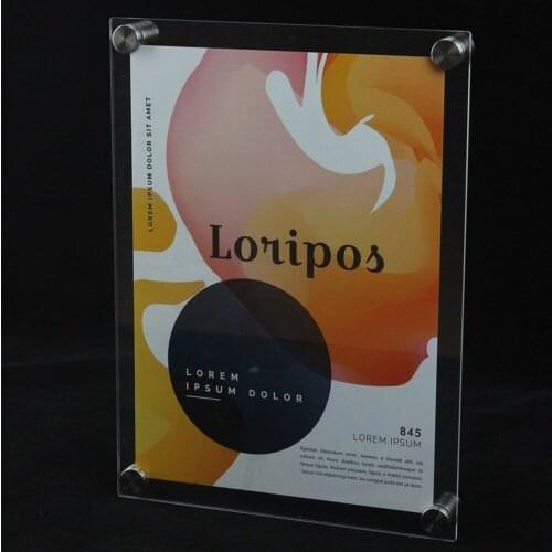 A4 A5 Wall Mounted Acrylic Plexiglass Poster Frames Perspex Floating Frames 12 inches Photo frame holder rack