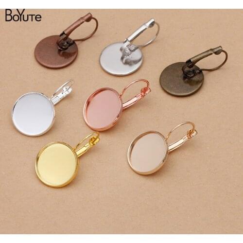 BoYuTe (50 Pieces/Lot) Fit 8-10-12-14-16-18-20-25MM Cabochon Earring Blanks Base Diy Handmade French Ear Hooks Accessories