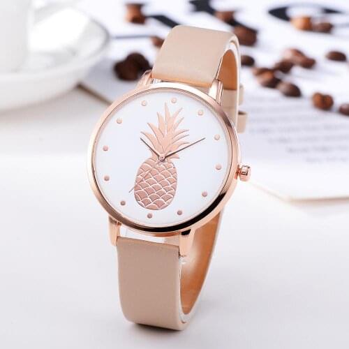 Orologio donna 2020 Fashion Womens Pineapple Faux Leather Analog Quartz Watch Womens quartz watch zegarek damski reloj mujer