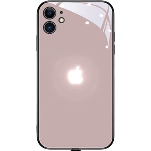 Flash Phone Case Lights Glowing Glass Anti-Fall Tempered Glass Case Shockproof Anti-Scratch Cover for Apple iPhone 11 Pro Max