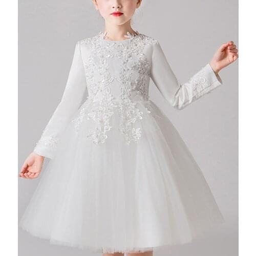 Kids Dresses For Girls Wedding Party Frock Flower Ball Gown Princess Summer Girls Dress Childrens Tutu Embroidery Short Dress
