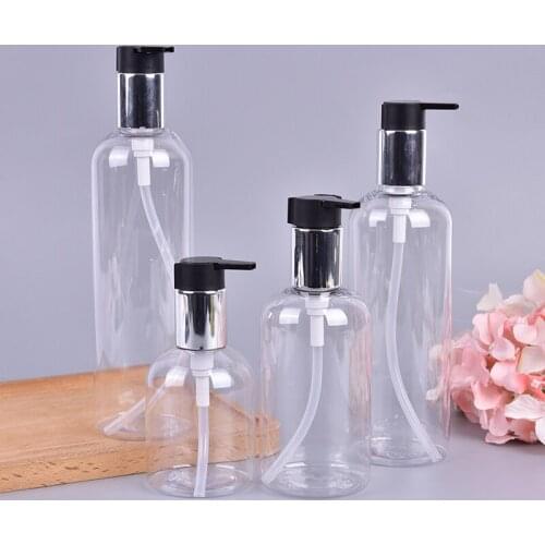1PCS 150/200/250/350/400/500ml Shampoo Lotion Liquid Soap Pump Dispenser Storage Clear Bottle Container