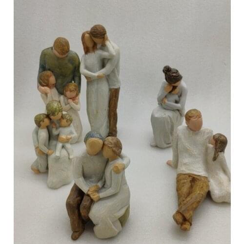 Nordic Style Love Family Figurines Resin Miniacture Mum Dad and Children Home Decoration Accessories Happy Time