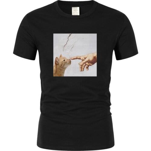 Summer Cute Lovely Cats T-Shirt Men Pattern Short Sleeve Casual Clothing Streetwear Funny Tees Hip Hop Oversized T Shirts Tops