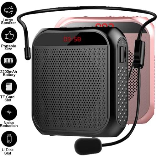 Gosear 5W 2400mAh Voice Amplifier Multifunctional Portable Personal Voice Speaker with Microphone Display for Teachers Speech