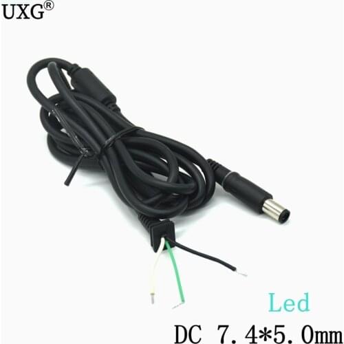 1.2M 7.4 x 5.0 mm Power DC Jack Charger Adapter Plug Cord Connector Cable Power Supply Cable with LED Light for Dell HP Laptop