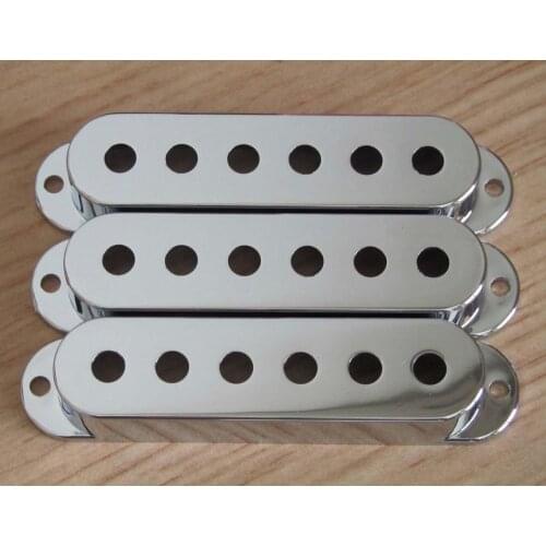 KAISH 50mm Pole Spacing ST Guitar Single Coil Pickup Covers Chrome