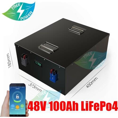 48V 100AH Lifepo4 Battery Pack Deep 3000 Cycle 3.2V Sealed Lithium Iron Phosphate Capacity Cell BMS 16S 51.2V Lithium-Iron 100A