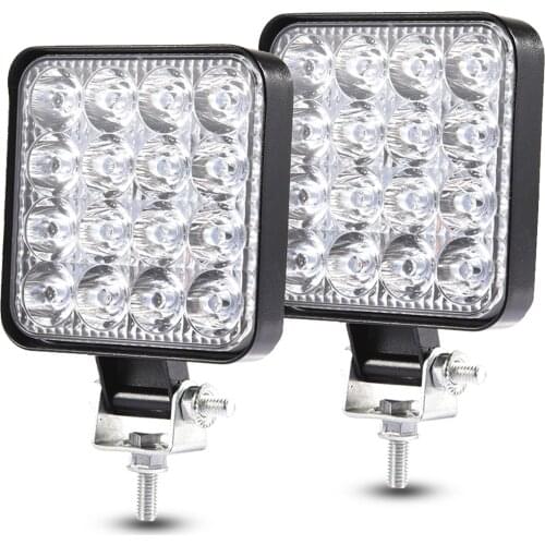 48w 30 Degree Super Mini Thin LED Flood Beam Lights Square Off-road Bulb Lamp Light Fog Lighting Exterior For Jeep