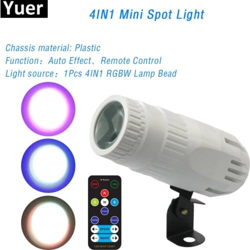 15W Mini RGBW 4IN1 LED Beam Spot lights DJ Disco Stage Show Effect Light For Club Bar Party Wedding New Year Show Remote Control