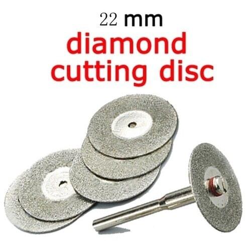 6PCS Set Emery Diamond cutting blades Drill Bit 22mm +1 Mandrel for Dremel Tile Cleaner Beauty Stitch Cutting Discs Home Tool