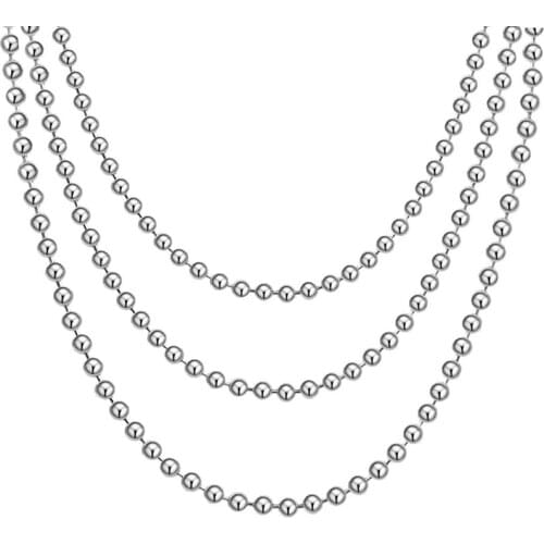 Wholesale 2.4MM Beaded Ball Stainless Steel Bulk Ball Bead Chains Stainless Steel Finished Chains Necklace Ball Chains