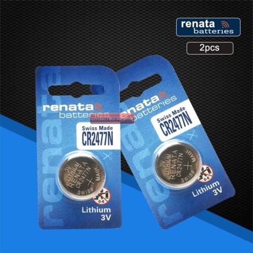 2pack Original renata lithium Battery CR2477N CR2477 2477 3V For Watch brake light instrumentation car key Button Battery