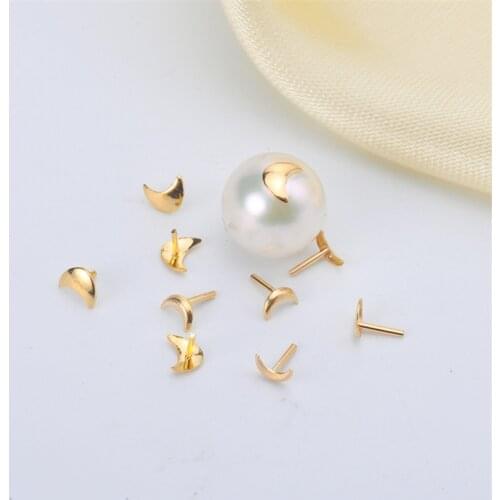 Genuine 18K Yellow Gold T-type needle T-type needle plug through hole pearl plug making needle AU750 DIY Material Accessories